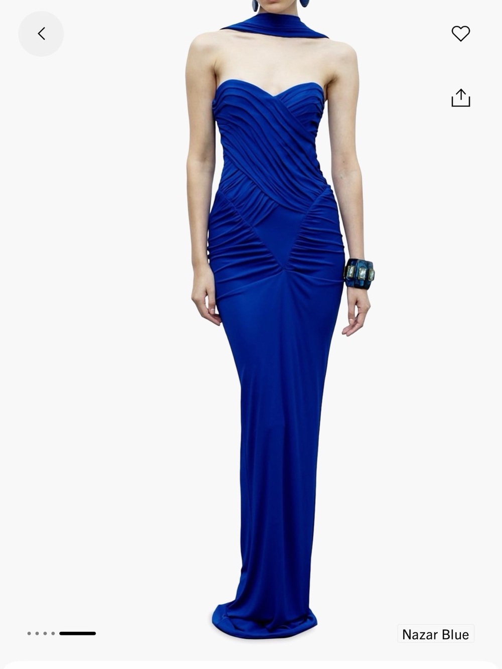 The New Arrivals by Ilkyaz Ozel Nazar Blue Strapless Evening Gown